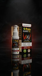 Pain Guard Oil bottle and packaging showcasing fast relief natural power for soothing massage and body care.